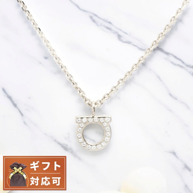 フェラガモ FERRAGAMO ネックレス 760131-696655 レディース ガンチーニ GANCINO GCOLLO STRASS CRYSTAL PALL LUC シルバー