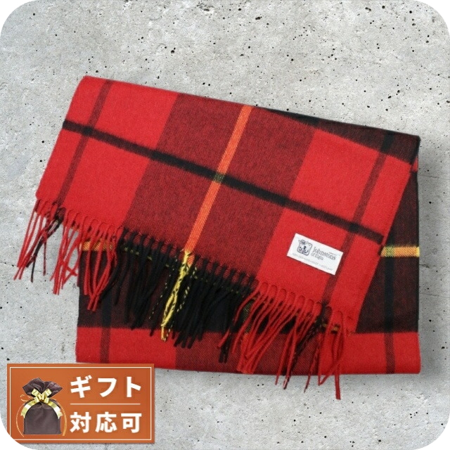 ジョンストンズ JOHNSTONS マフラー チェック柄 WA000057KU0099 メンズ レディース レッド イエロー グリーンの通販は