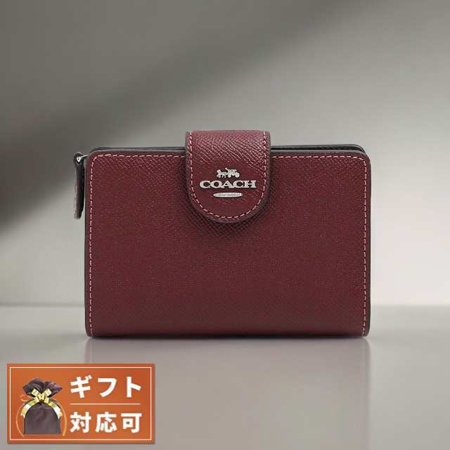 コーチ COACH 二つ折り財布 6390-SVWN レディース ワイン ボルドー