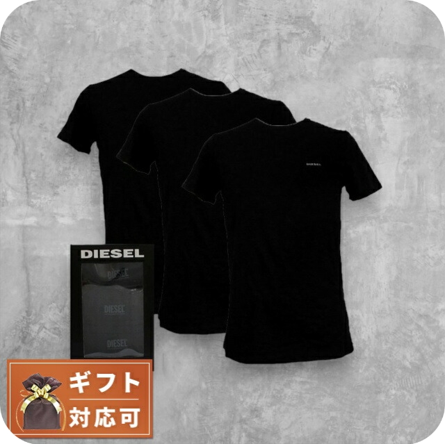 ディーゼル DIESEL Tシャツ 00SPDG-0AALW-900-M メンズ ブラック 3枚セット 下着の通販は