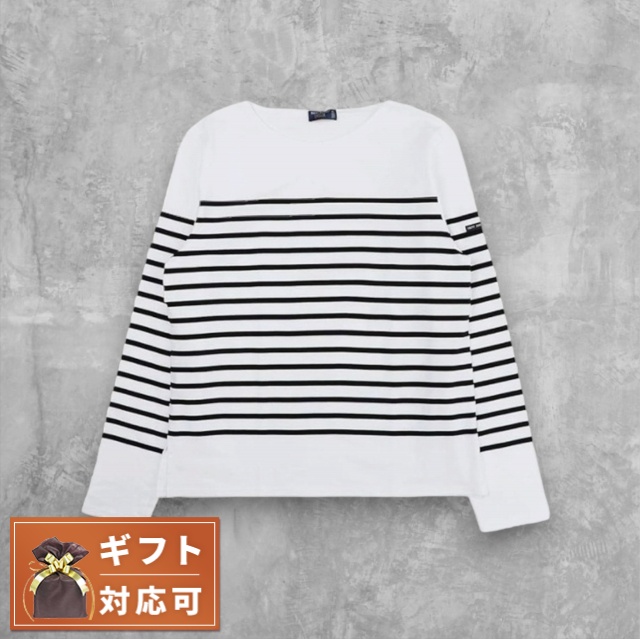 セントジェームズ SAINT JAMES NAVAL ロングTシャツ ロンT 長袖 ボーダー NAVAL-2691-NEIGE-NOIR-L レディース メンズ ホワイト ブラック ロングTシャツの通販は