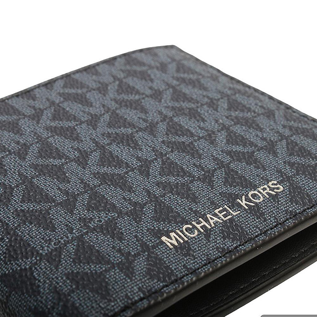 マイケルコース MICHAEL KORS 折りたたみ財布 二つ折り財布 ウォレット 36U9LCRF3B-ADMRL-PLBLUE メンズ ブルー ネイビー 紺 MK_1
