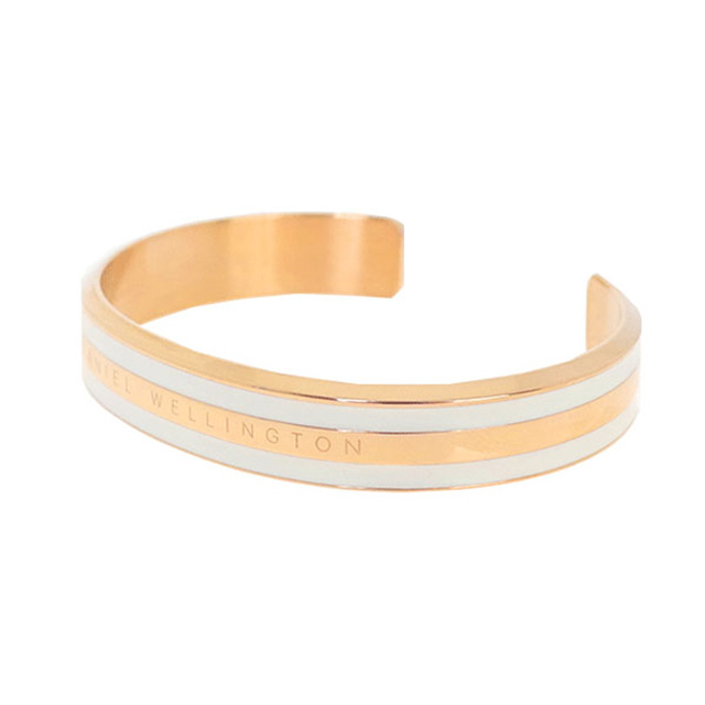 ダニエルウェリントン DANIEL WELLINGTON バングル ブレスレット レディース DW00400067 CLASSIC SLIM BRACELET SATIN WHITE M ローズゴールド ホワイト_1