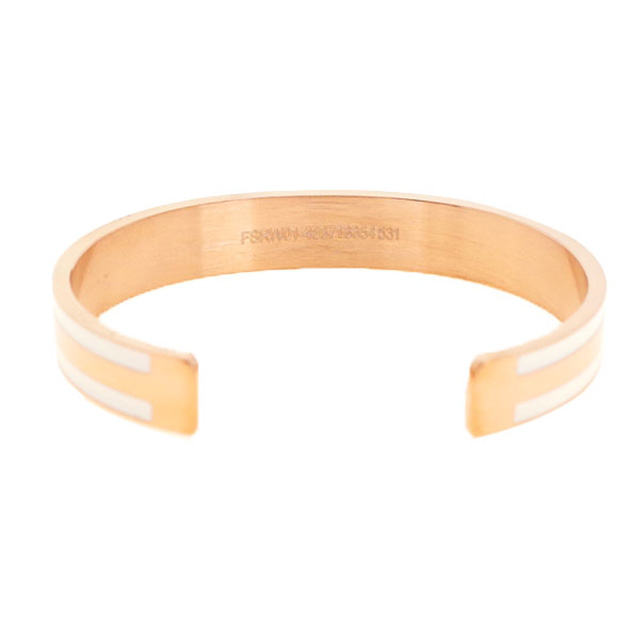 ダニエルウェリントン DANIEL WELLINGTON バングル ブレスレット レディース DW00400067 CLASSIC SLIM BRACELET SATIN WHITE M ローズゴールド ホワイト_2