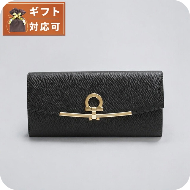 フェラガモ FERRAGAMO 長財布 22D150-683312 レディース ブラック ウォレット