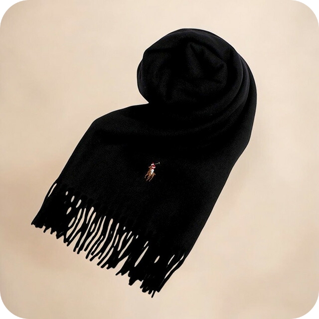 ポロラルフローレン POLO RALPH LAUREN マフラー PC1047-001 メンズ レディース ブラック