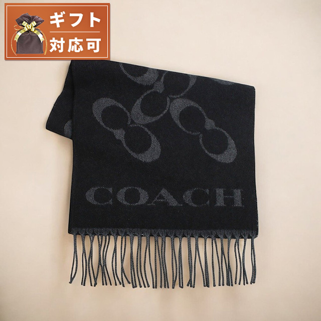 コーチ COACH マフラー ストール CO100317-001 レディース メンズ ブラック マフラーの通販は