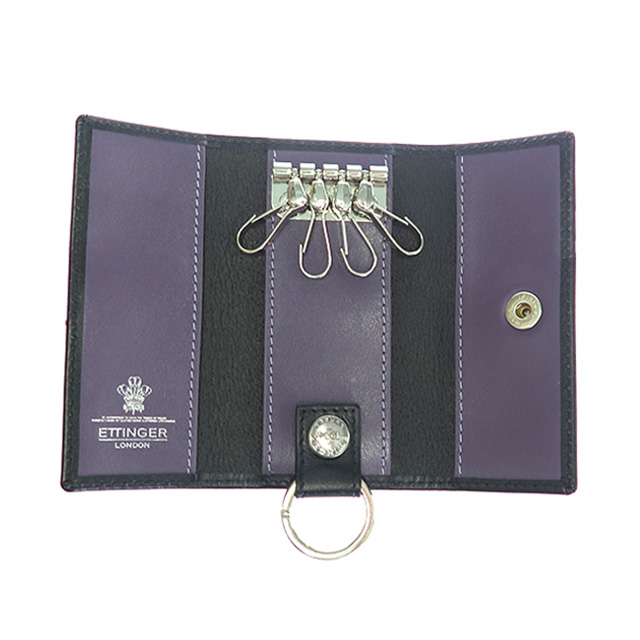 エッティンガー ETTINGEＲ ロイヤルコレクション 4連 キーケース メンズ ST840AJR BPL st840cfjr-purple ブラック パープル BLACK ブランド_2