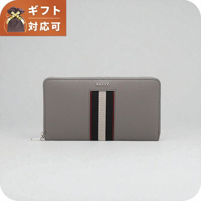 BALLY バリー 長財布 TEVIN カーフ 牛革 リボンライン 小銭入れあり ラウンドジップ ラウンドファスナー