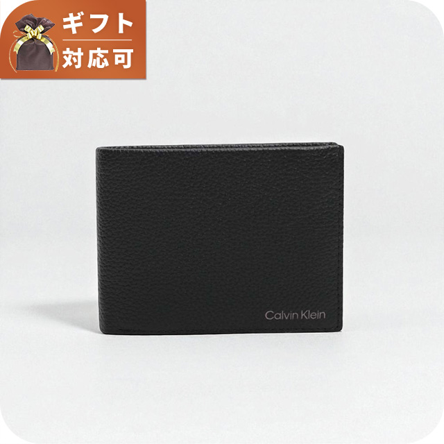 Calvin Klein カルバンクライン 二つ折り財布 レザー ブラック Calvin
