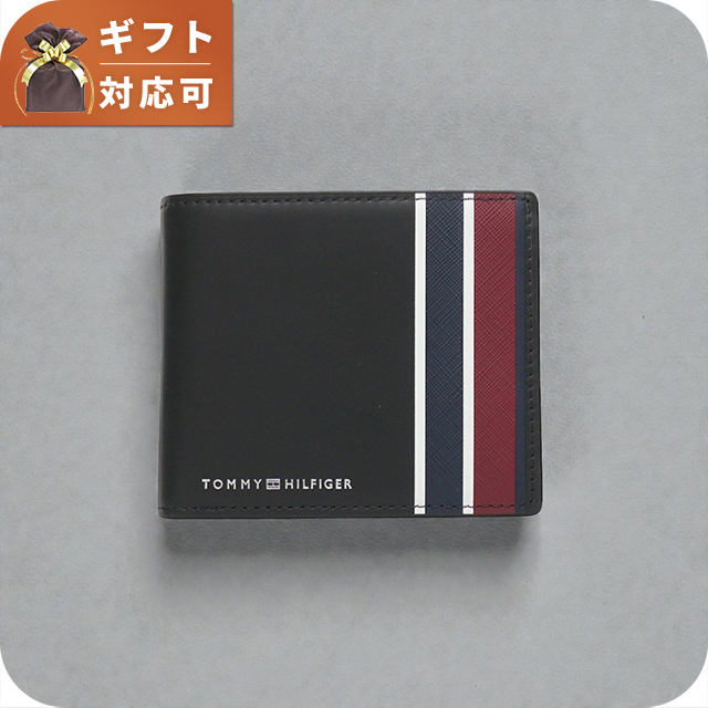 トミーヒルフィガー TOMMY HILFIGER TH CORP CC AND COIN 二つ折り財布 AM0AM12782BDS-BLACK メンズ ブランド ウォレット 高級 おしゃれ プレゼント 実用的