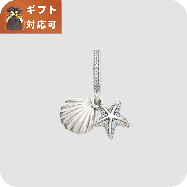 パンドラ PANDORA Moments Starfish &amp; Sea Shell Dangle Charm チャーム 792076czf レディース グリーン ミント系 ブランド