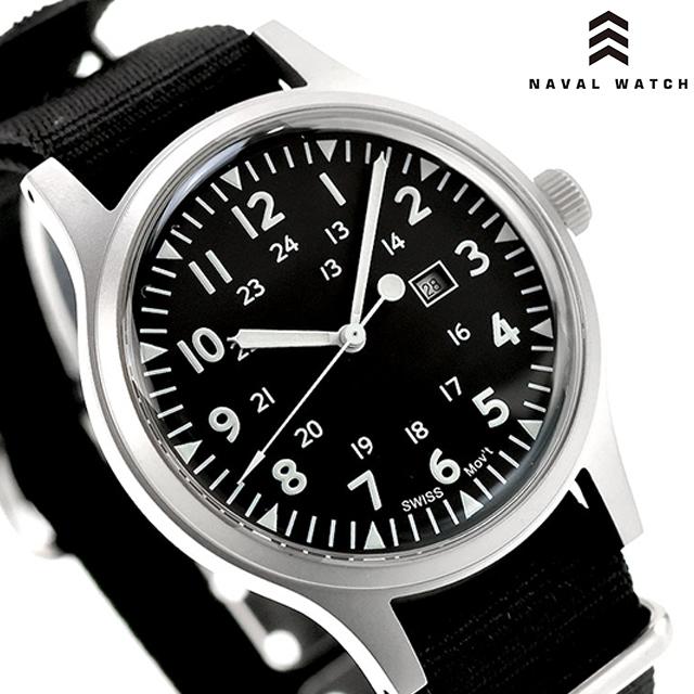 ナバルウォッチ Naval military watch US Army Type クォーツ 電池式 腕時計 ブランド メンズ NAVAL WATCH Mil-01A-BK アナログ ブラック 黒 おしゃれ 防水 プレゼント 男性 実用的