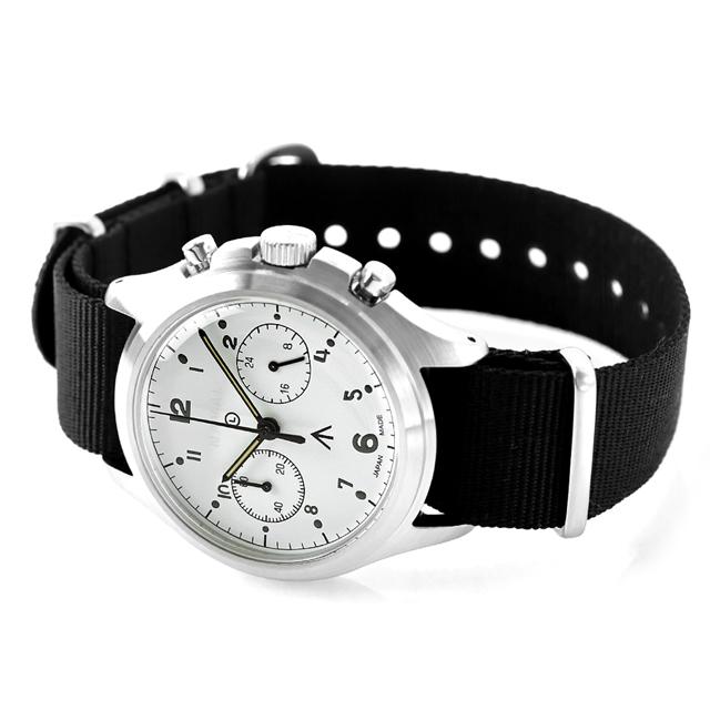 ナバルウォッチ NAVAL MILITARY WATCH British ROYAL Airforce Chronograph TYPE クォーツ 電池式 腕時計 ブランド メンズ クロノグラフ NAVAL WATCH Mil-07SV/WH アナログ ホワイト 白 日本製 おしゃれ 防水 プレゼント 男性 実用的_3