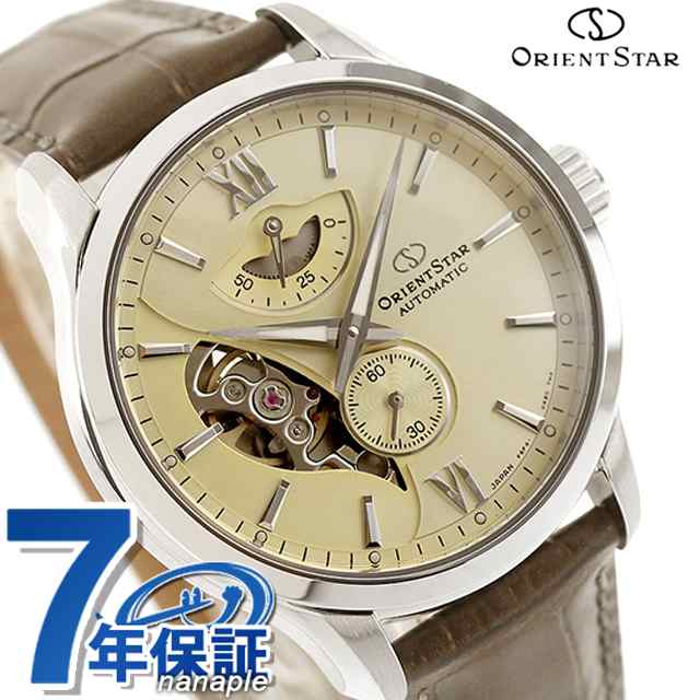 オリエントスター コンテンポラリーコレクション レイヤードスケルトン 自動巻き 腕時計 ブランド メンズ オープンハート ORIENT STAR RK-AV0B10G アナログ シャンパンゴールド カーキ 日本製 おしゃれ 防水 プレゼント 男性 実用的の通販は