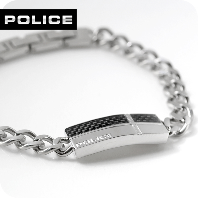 ポリス ブレスレット メンズ ブランド POLICE FIBERSKIN プレート GB0081801 シルバー アクセサリー