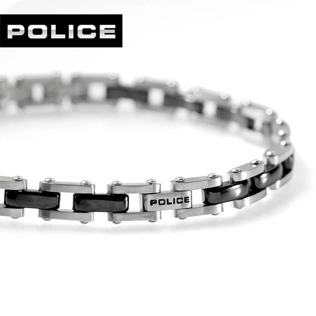 ポリス ブレスレット メンズ ブランド POLICE CHAINE GB0084401 シルバー ブラック アクセサリー