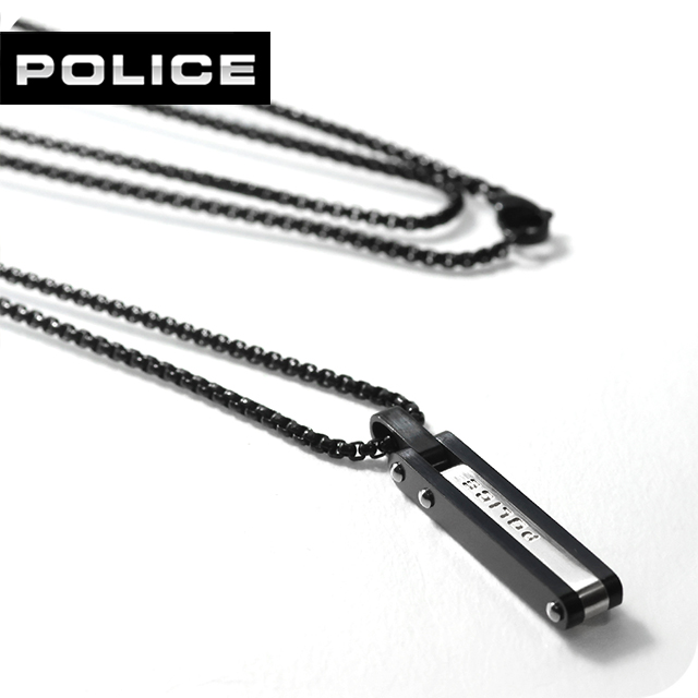 ポリス ネックレス ペンダント メンズ POLICE LINKLINE GN0081901 ブラック シルバー アクセサリー ジュエリー ブランド 高級 おしゃれ プレゼント 男性 実用的 かっこいい