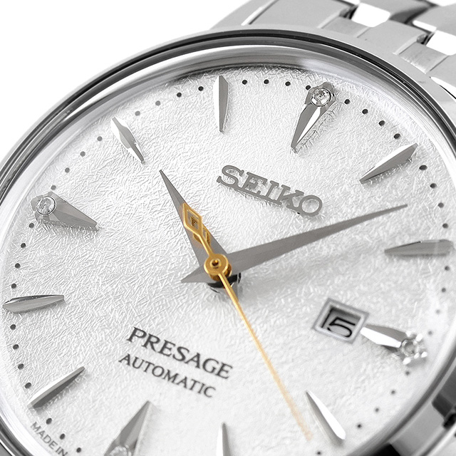 セイコー プレザージュ カクテルタイム 自動巻き 腕時計 ブランド レディース ダイヤモンド SEIKO PRESAGE SRRW005 シルバー 日本製 高級 おしゃれ 防水 軽い 華奢 かわいい プレゼント 女性 実用的_5