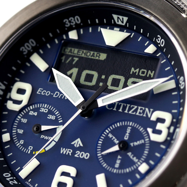 シチズン プロマスター ランド 光発電エコドライブ 腕時計 メンズ クロノグラフ ソーラー CITIZEN PROMASTER JV1006-51L アナデジ ブラック ブルー 黒 ブランド おしゃれ 防水 文字盤 大きい プレゼント 男性 実用的_5