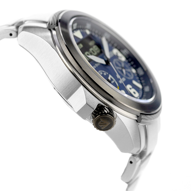 シチズン プロマスター ランド 光発電エコドライブ 腕時計 メンズ クロノグラフ ソーラー CITIZEN PROMASTER JV1006-51L アナデジ ブラック ブルー 黒 ブランド おしゃれ 防水 文字盤 大きい プレゼント 男性 実用的_6