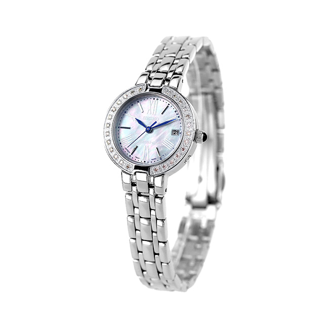 セイコー SEIKO レディースソーラー腕時計 ダイヤ ブルーシェル セイコー SEIKO レディースソーラー腕時計 ダイヤ ブルーシェル