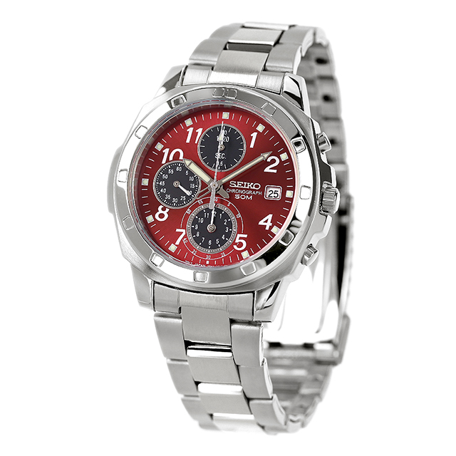 SEIKO 逆輸入 海外モデル 高速クロノグラフ SND495P1 (SND495PC) メンズ 腕時計 クオーツ レッド×ブラック プレゼント ギフト_1