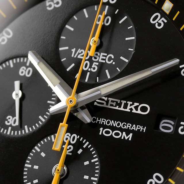 美品 セイコー腕時計 クロノグラフ デイト SNDC89P2 逆輸入品 ブラック腕時計(アナログ)