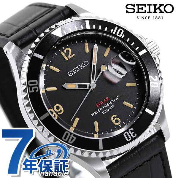 セイコー 流通限定モデル 日本製 ソーラー メンズ 腕時計 SZEV013 SEIKO ブラック 革ベルト プレゼント ギフト｜au PAY マーケット