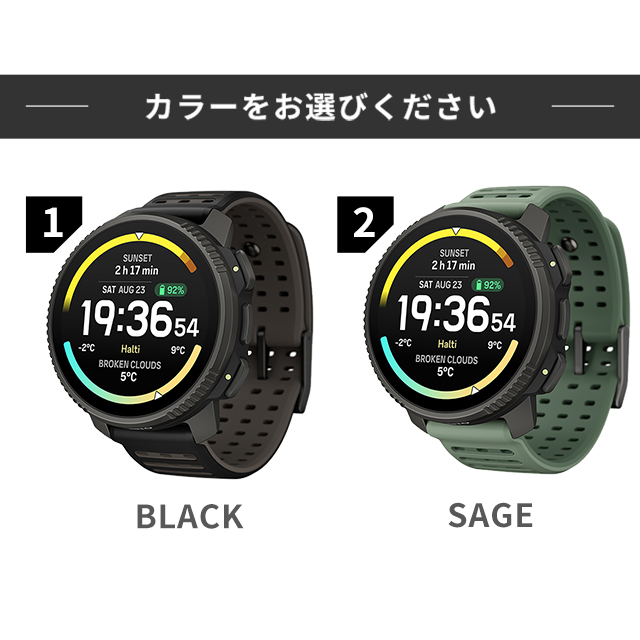 スント SUUNTO バーティカル2 TITANIUM 充電式クォーツ スマートウォッチ ブランド メンズ チタン デジタル ブラック 黒 選べるモデル SS051208000 SS051209000_3
