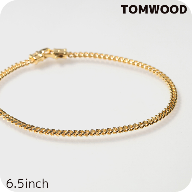 トムウッド ブレスレット メンズ レディース ブランド TOMWOOD Curb Bracelet M Gold 6.5inch 100258 ゴールド アクセサリー