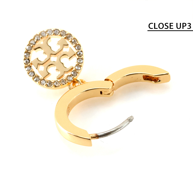 トリーバーチ ピアス レディース ブランド TORY BURCH MILLER PAVE HUGGIE HOOP EARRING フープ 両耳用 87041-783 Tory Gold アクセサリー_4