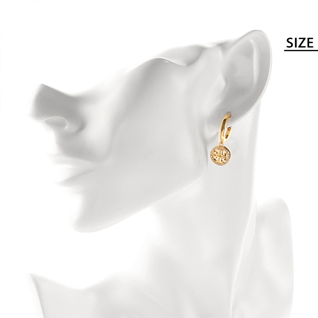 トリーバーチ ピアス レディース ブランド TORY BURCH MILLER PAVE HUGGIE HOOP EARRING フープ 両耳用 87041-783 Tory Gold アクセサリー_6