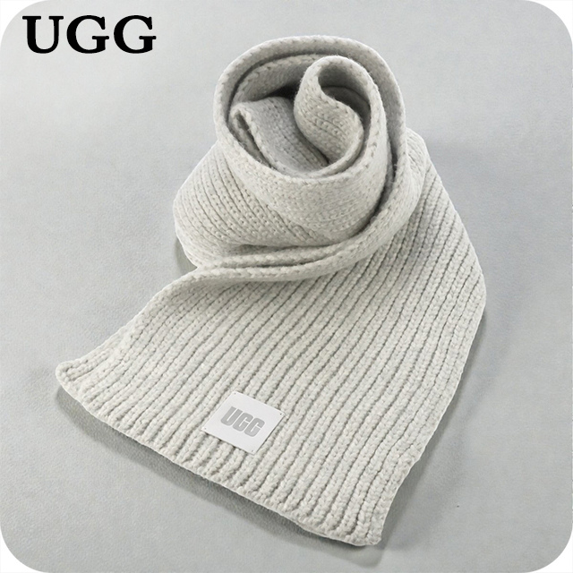 アグ マフラー メンズ レディース ブランド UGG CHUNKY RIB SCARF ロゴ 101106 Light grey 小物