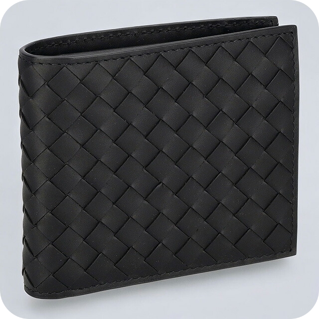 ボッテガ・ヴェネタ 二つ折り財布 メンズ ブランド BOTTEGA VENETA イントレチャート レザー 193642 V47W1 8803 ブラックの通販は