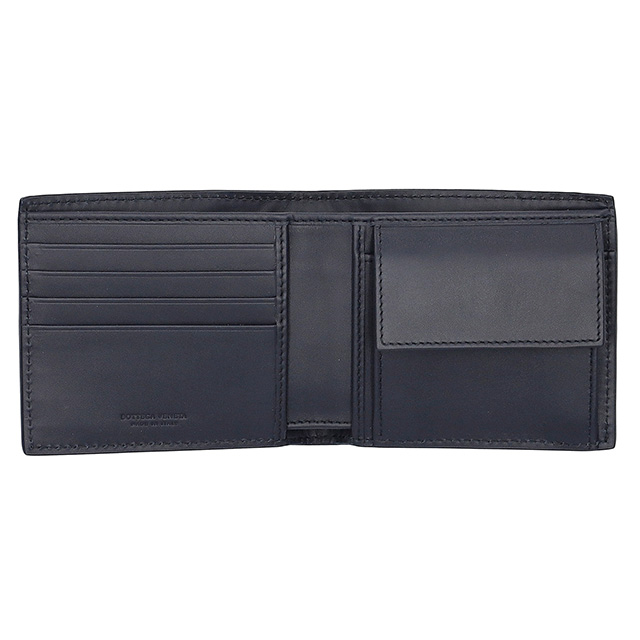 ボッテガ・ヴェネタ 二つ折り財布 メンズ ブランド BOTTEGA VENETA イントレチャート レザー 193642 V47W1 8838 ネイビー_2