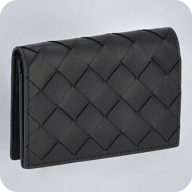 ボッテガ・ヴェネタ 名刺入れ メンズ ブランド BOTTEGA VENETA イントレチャート レザー 593115 V3UH2 8803 ブラック