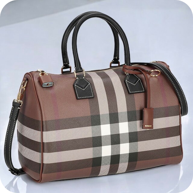 バ−バリ− ハンドバッグ レディース ブランド BURBERRY チェック 8069662 ブラウン