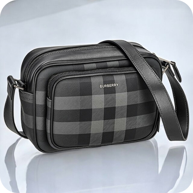 バ−バリ− ショルダーバッグ メンズ レディース ブランド BURBERRY チェック 8074099 ブラック