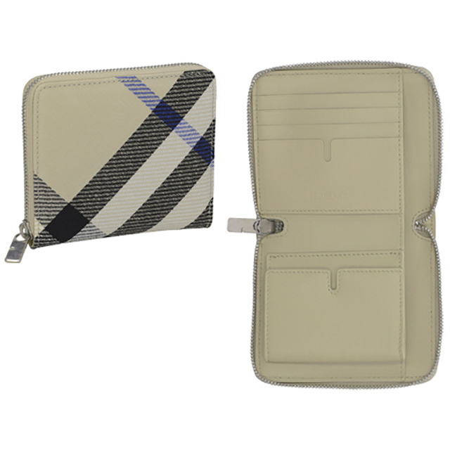 バ−バリ− 二つ折り財布 メンズ レディース ブランド BURBERRY チェック 8087322 ベージュ_4