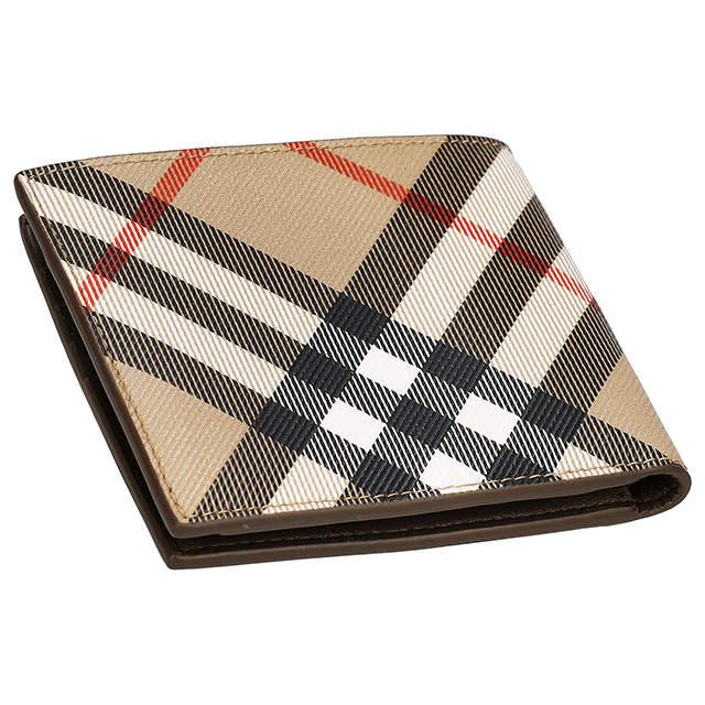 バ−バリ− 二つ折り財布 メンズ ブランド BURBERRY チェック 8095046 ベージュの通販は