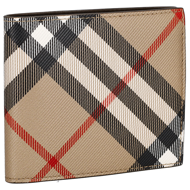 バ−バリ− 二つ折り財布 メンズ ブランド BURBERRY チェック 8095046