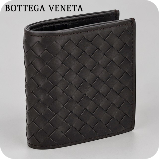ボッテガ・ヴェネタ 二つ折り財布 二折財布 メンズ ブランド BOTTEGA VENETA 222338-V47W1 2006 ダークブラウン