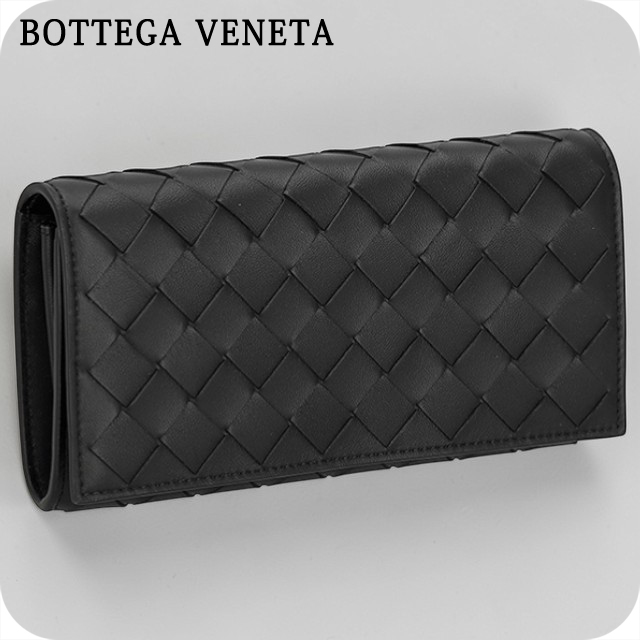 ボッテガ・ヴェネタ 二つ折り財布 二折財布 レディース ブランド BOTTEGA VENETA 666935-V3UH2 8425 ブラック/ゴールド