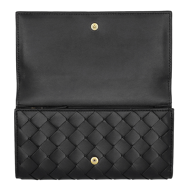 ボッテガ・ヴェネタ 二つ折り財布 二折財布 レディース ブランド BOTTEGA VENETA 666935-V3UH2 8425 ブラック/ゴールド_3