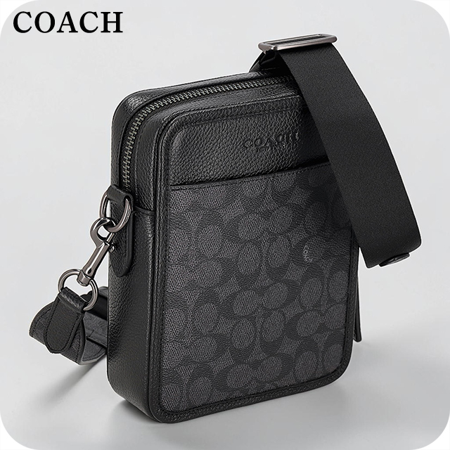 コーチ ショルダーバッグ メンズ ブランド COACH India CW388 QBMI5 ブラック/チャコール 斜めがけ ブランド 高級 おしゃれ プレゼント 男性 実用的 かっこいい