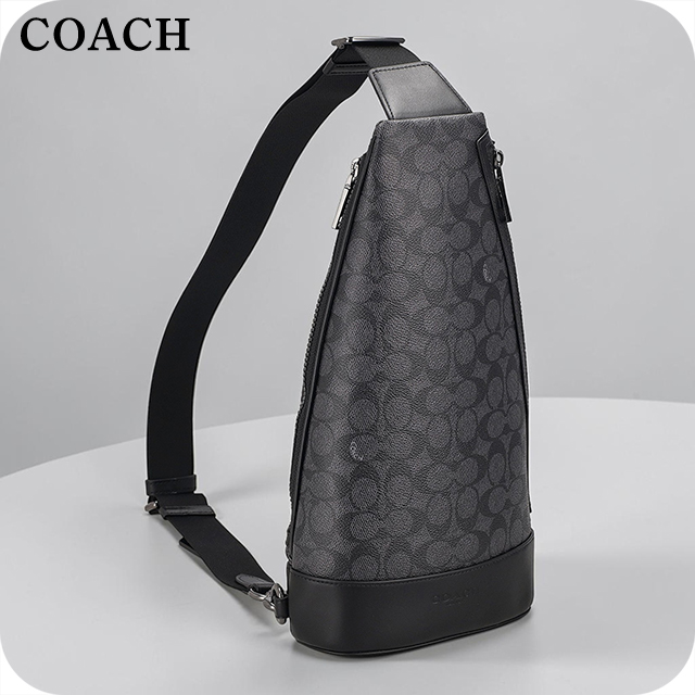 コーチ ボディバッグ メンズ ブランド COACH Cambodia CY801 QBMI5 ブラック/チャコール 斜めがけ 軽量 小さめ ブランド 高級 おしゃれ プレゼント 男性 実用的 かっこいい