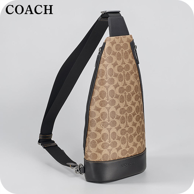 コーチ ボディバッグ メンズ ブランド COACH Cambodia CY801 QBNRX ブラウン/ブラック 斜めがけ 軽量 小さめ ブランド 高級 おしゃれ プレゼント 男性 実用的 かっこいい