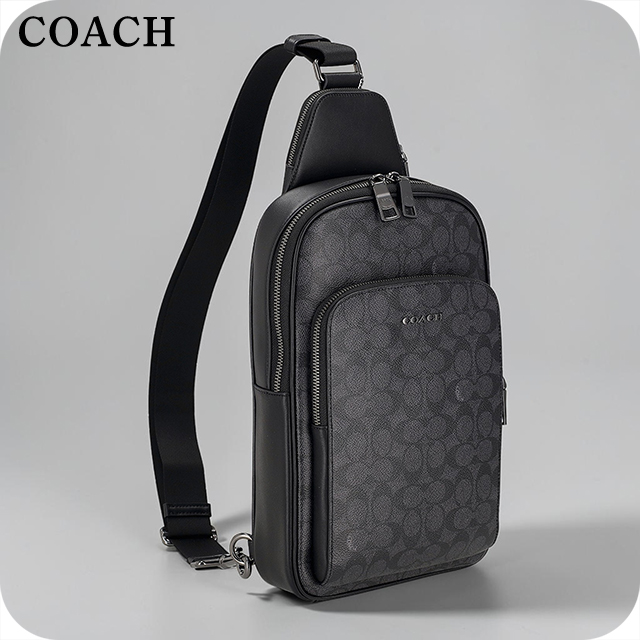 コーチ ボディバッグ メンズ ブランド COACH Philippines CZ393 QBMI5 ブラック/チャコール 斜めがけ 軽量 小さめ ブランド 高級 おしゃれ プレゼント 男性 実用的 かっこいい