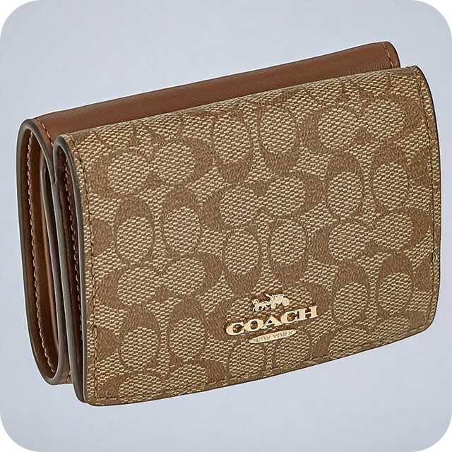 コーチ 三つ折り財布 メンズ レディース ブランド COACH シグネチャー 91806 IME74 ベージュ/ライトブラウン ウォレット 高級 おしゃれ プレゼント 実用的